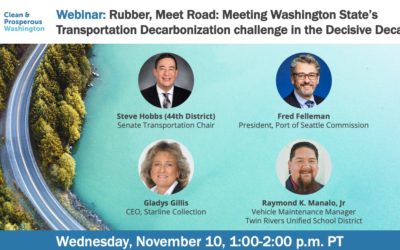Webinar: Rubber, Meet Road: Meeting Washington State’s Transportation Decarbonization challenge in the Decisive Decade
